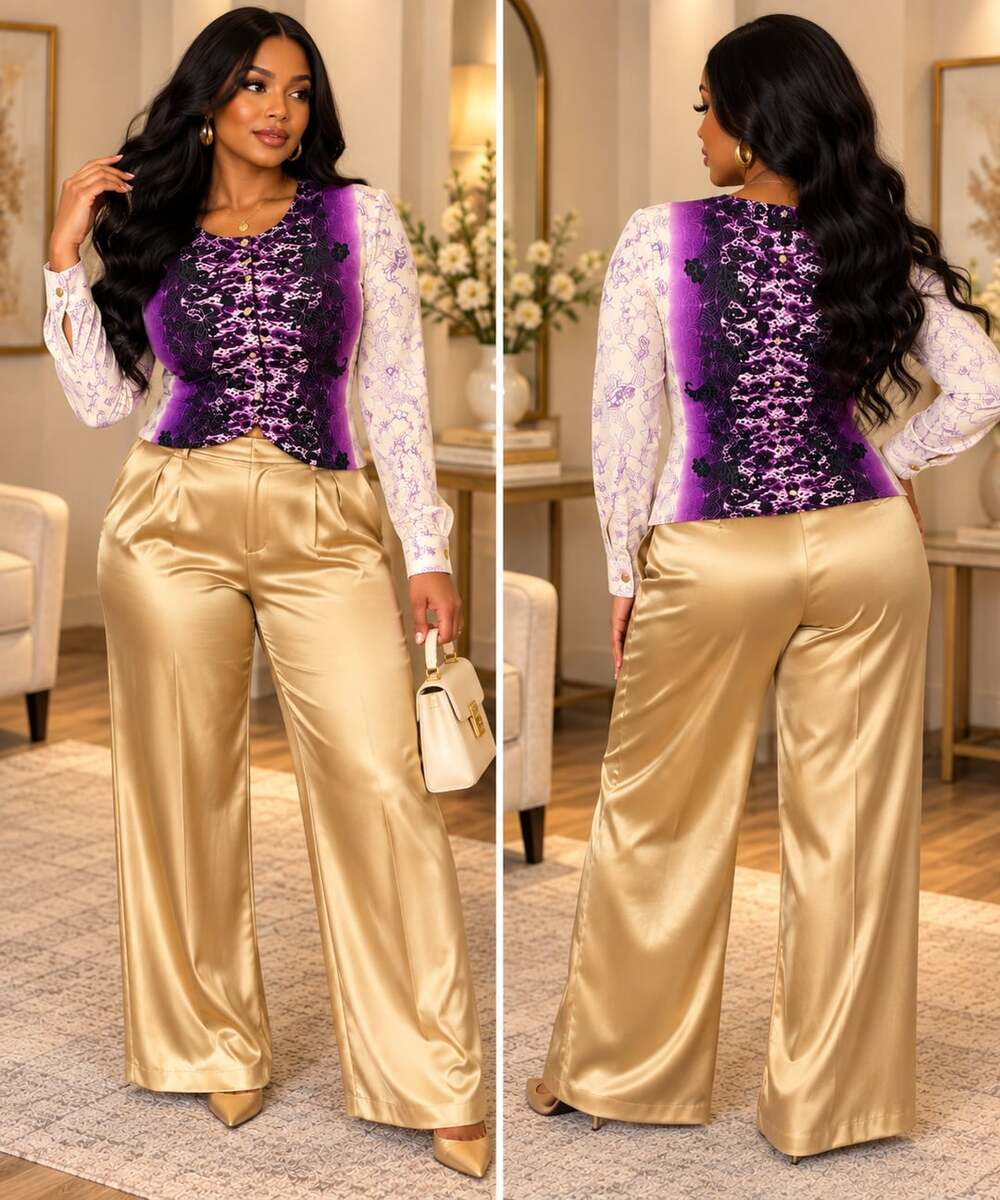 Boho Luxe Ornate Paisley Floral Purple Blouse Dana Buchman Medium